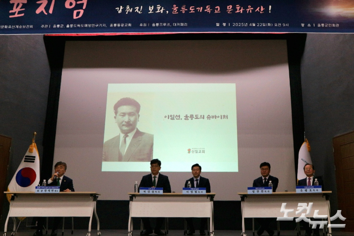 울릉도기독교문화유산계승보전회는 22일 울릉군민회관에서 울릉도 관광활성화 심포지엄을 개최했다. 유상원 아나운서