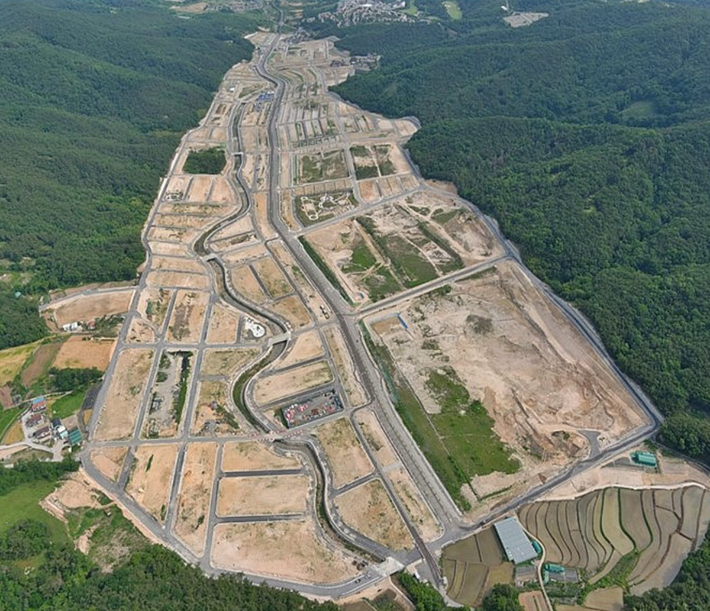 경주 보문천군지구 도시개발사업 현장. 경주시 제공