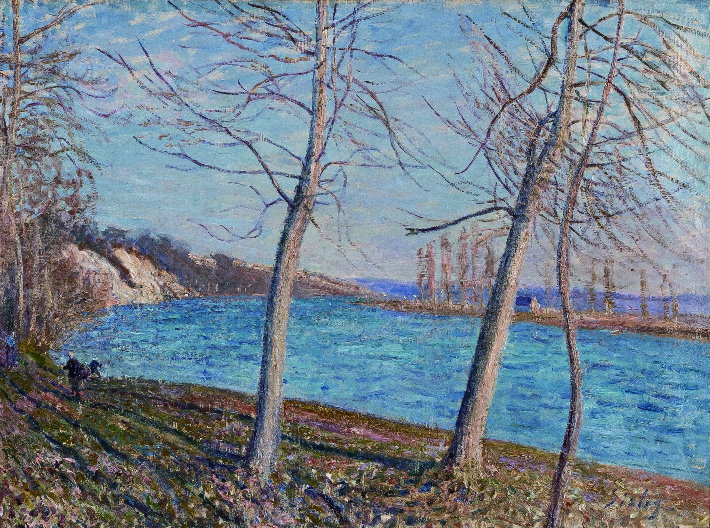 알프레드 시슬레, '브네 강가(Riverside at Veneux)', 캔버스 위에 오일,(1881), 요하네스버그 아트 갤러리, 남아프리카 공화국. 가우디움어소시에이츠 제공