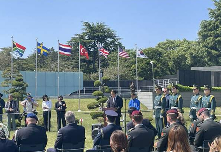 지난달 30일 오후 2시 부산 남구 재한유엔기념공원에서 네덜란드 참전용사의 사후 안장식이 열렸다. 부산시 제공