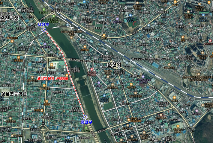 강변고가도로 안전 보강 구간. 순천시 제공