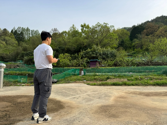 드론을 시연하고 있다. 순천소방서 제공