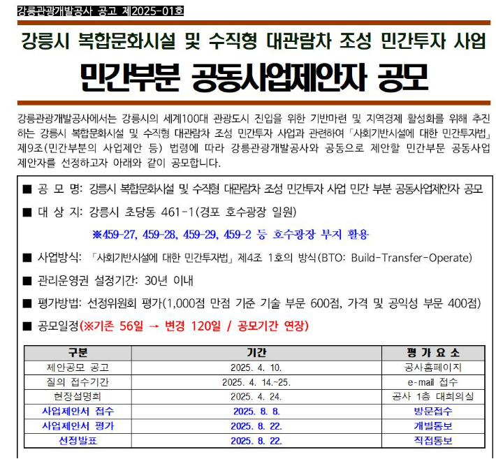 강릉관광개발공사 홈페이지 캡처
