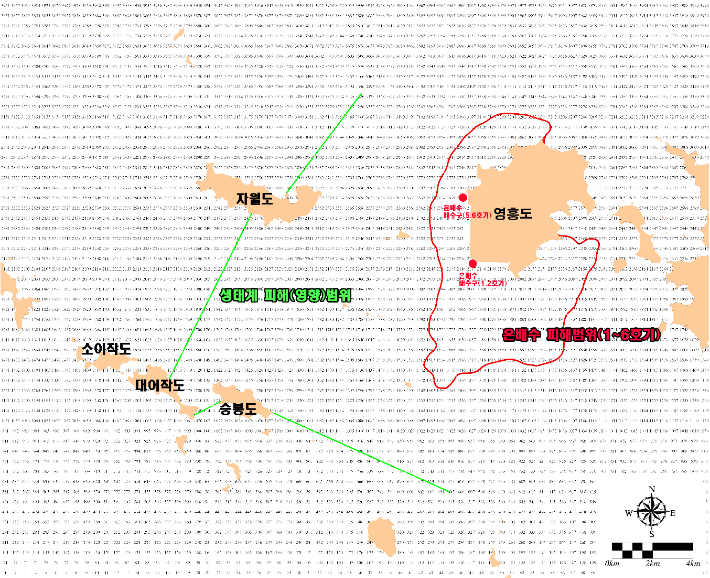 영흥화력발전소 온배수 배출에 따른 피해 보상 범위. 이작도어촌계 제공