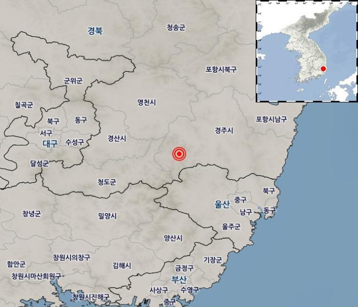 경주서 규모 2.0 지진 발생…최대 진도 Ⅱ 기록 '피해 없어'