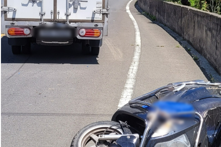 오토바이 사고 모습. 사건과는 관련 없음. 독자제공