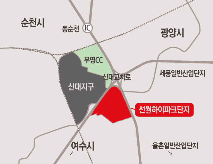 중흥그룹이 전라남도 동부권의 핵심 주거 벨트로 평가받는 광양만권경제자유구역 '선월하이파크단지' 2차 용지 공급을 진행한다. 중흥그룹 제공