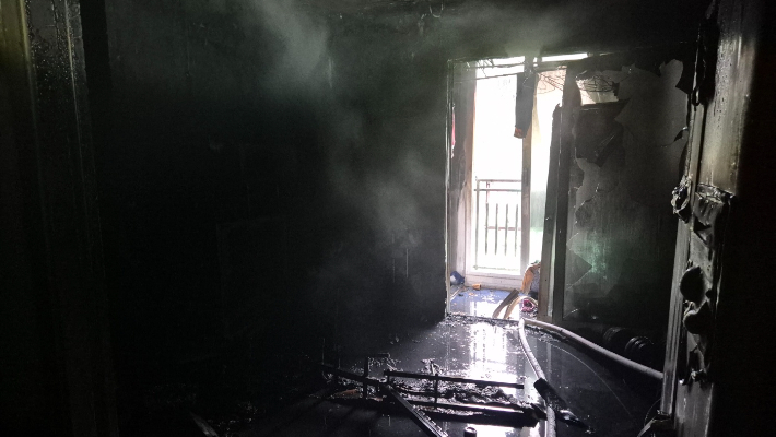 광주 북구 두암동 아파트 화재 현장. 광주 북부소방서 제공