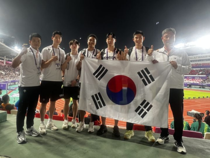 남자 400m 계주 대표팀. 대한육상연맹 제공