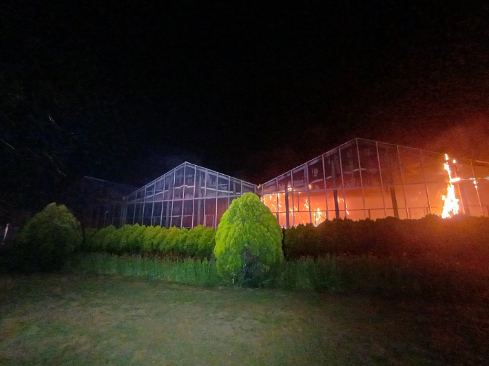 온실 식물원 화재. 아산소방서 제공