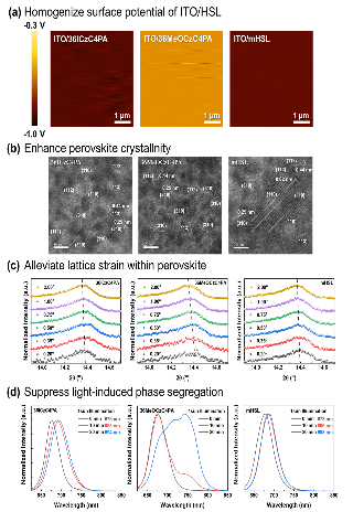 자가조립분자를 이용한 페로브스카이트 결정성 향상을 나타낸 그림. 연구그림 UNIST 제공