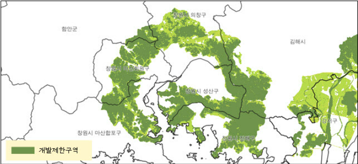 창원권 그린벨트 현황. 창원시 제공