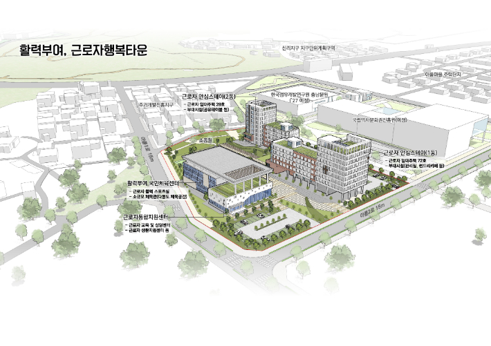 근로자 행복타운 조감도. 부여군 제공