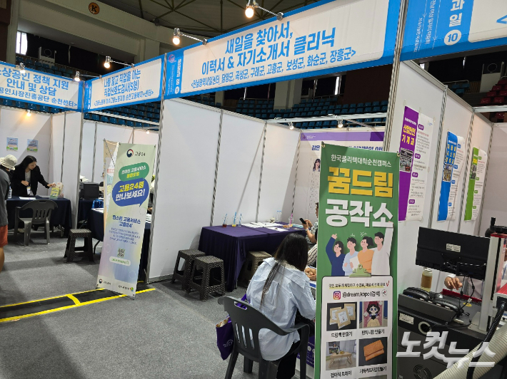 여성 일자리 박람회 이력서 자개소개서 클리닉 부스. 고영호 기자