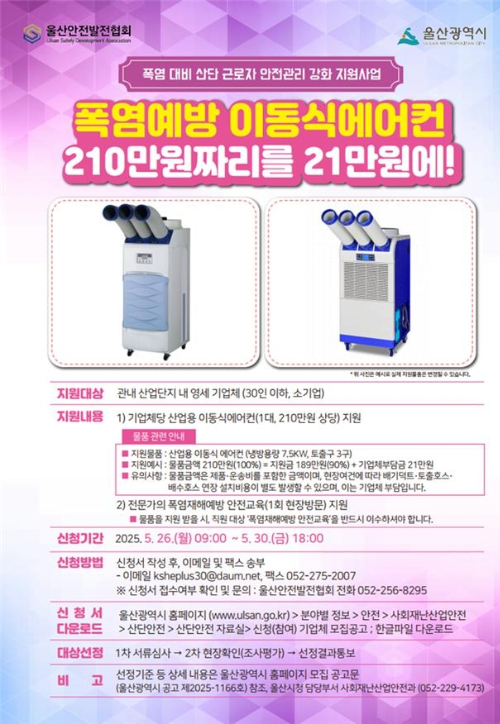 폭염 대비 산단 근로자 안전관리 강화 지원사업. 울산시 제공
