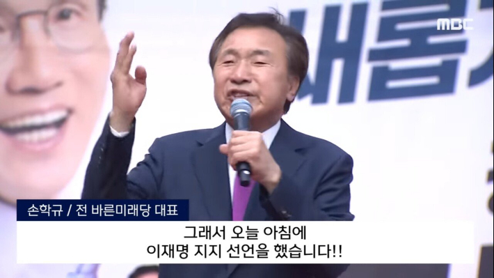손학규, 김문수 옆에서 "이재명 지지하겠다" 무슨 일?