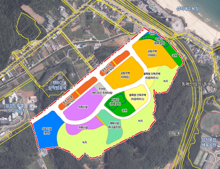 삼척 골드시티 토지이용 계획도. 삼척시 제공