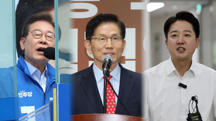 이재명, 김문수, 이준석 후보. 연합뉴스 