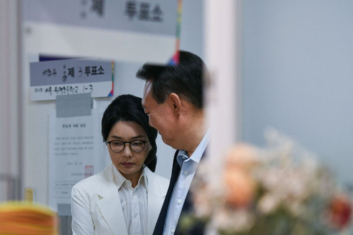 윤석열 전 대통령 부부, 제21대 대선 본투표[노컷네컷]