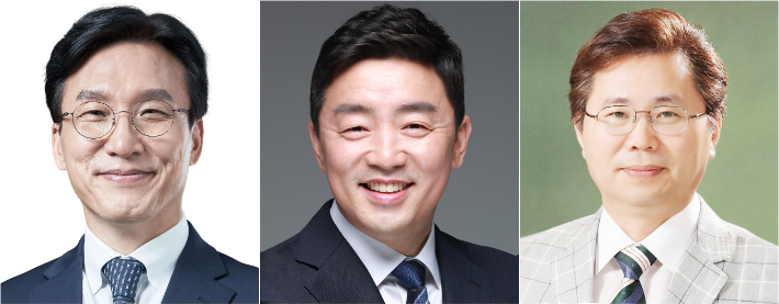 민주당 김민석 최고위원(왼쪽) 민주당 강훈식 의원(가운데). 연합뉴스