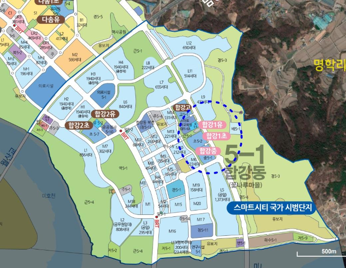 5-1생활권 학교설립계획 변경 대상 학교 현황도. 세종시교육청 제공