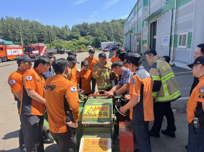 소방대원 대상 농기계 사고대응 강화 교육 현장. 고흥군 제공