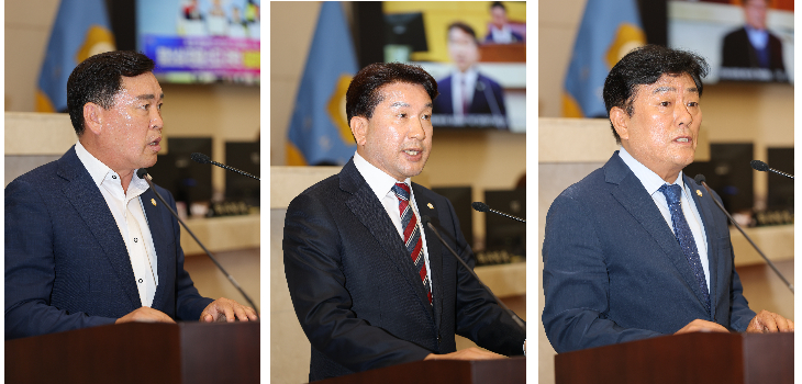최해곤, 조민성, 김만호 의원(왼쪽부터). 포항시의회 제공