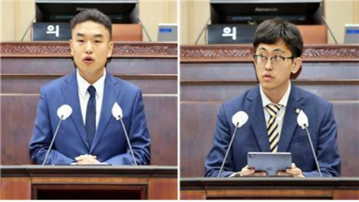왼쪽부터 의왕시의회 한채훈, 박현호 의원. 의왕시의회 제공