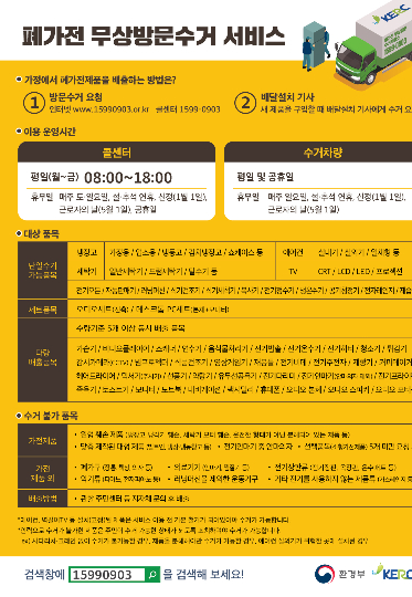 폐가전 무상방문 수거 서비스 홍보포스터. 울진군 제공