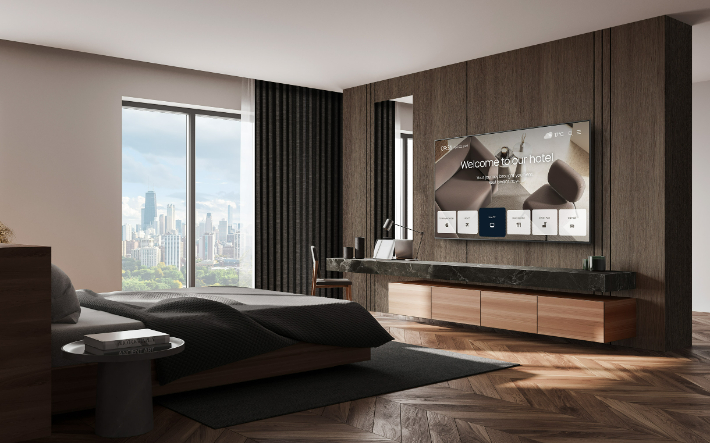 삼성전자 '구글 캐스트' 지원하는 호텔 TV 신모델(HU8000F) 제품 이미지. 삼성전자 제공