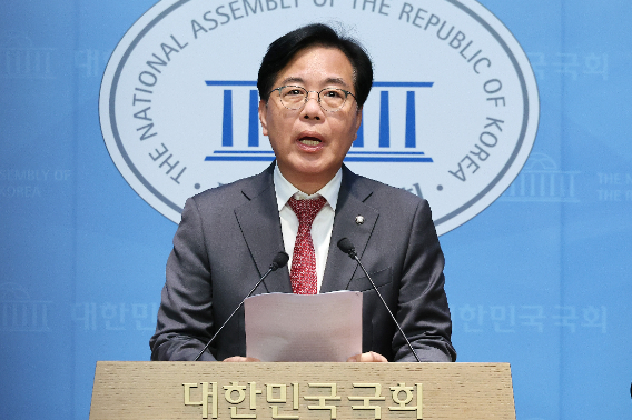 원내대표 출마 선언하는 송언석 의원. 연합뉴스