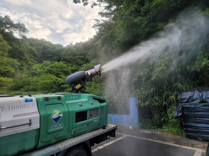 방역소독 현장. 보성군 제공