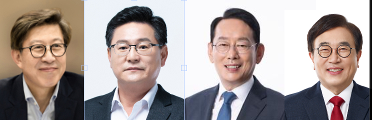 내년 국민의힘 부산시장 경선 구도가 4파전이 될 가능성이 높다.왼쪽 부터 박형준 부산시장, 이헌승 의원, 김도읍 의원, 시병수 전 부산시장. 부산시, 의원실 제공 