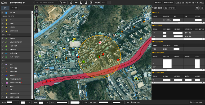 화성특례시가 개발한 '공장지역 화재위험지도' 화면. 화성특례시 제공