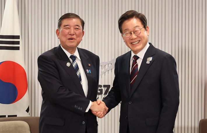 [속보]李대통령 첫 한일정상회담…이시바 "국교정상화 60주년 기념비적"