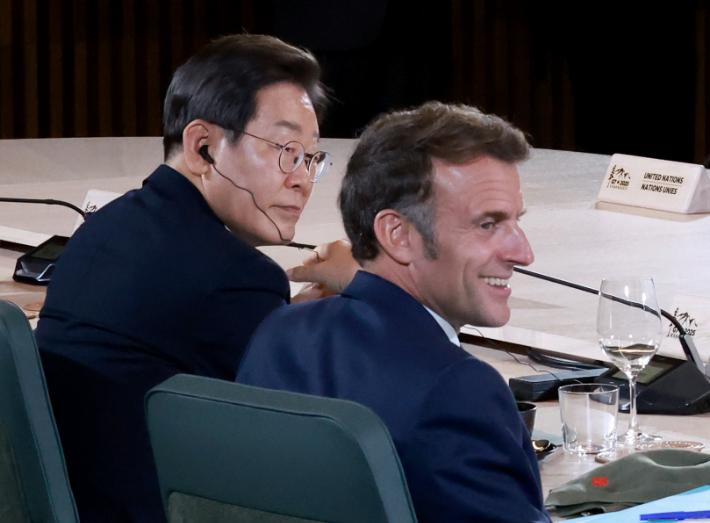 이재명 대통령, G7 확대세션 참석. 연합뉴스