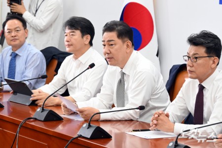 정책조정회의 발언하는 김병기 당대표 직무대행 겸 원내대표