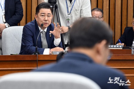 이종석 국정원장 후보자에게 질의하는 김병기 원내대표