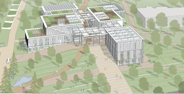 전라남도산림연구원 목재 누리센터 조감도-종합건축사사무소 창 제공