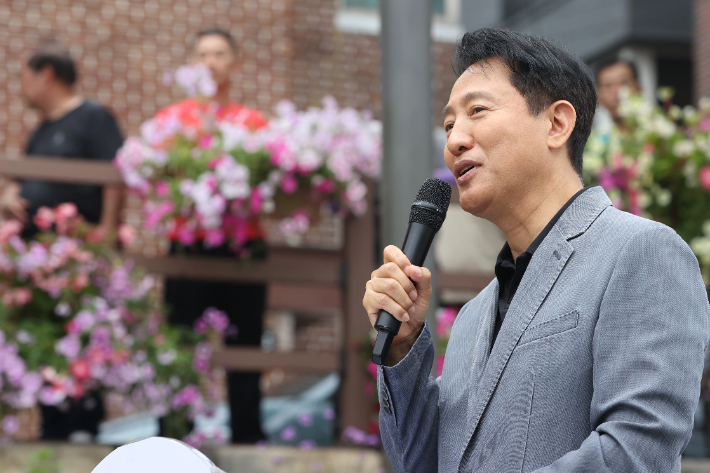 인사말하는 오세훈 시장     (서울=연합뉴스) 강민지 기자 = 오세훈 서울시장이 16일 서울 강북구 우이천에서 열린 우이천 수변활력거점 조성사업 개장식에서 인사말을 하고 있다. 2025.6.16     mjkang@yna.co.kr (끝)   <저작권자(c) 연합뉴스, 무단 전재-재배포, AI 학습 및 활용 금지> 연합뉴스