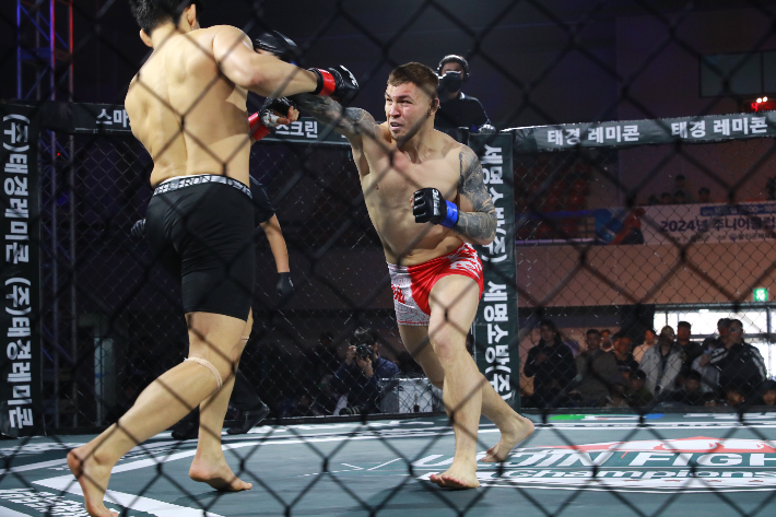 지난해 열린 울진파이팅 챔피언십 종합격투기대회 경기. 울진군 제공