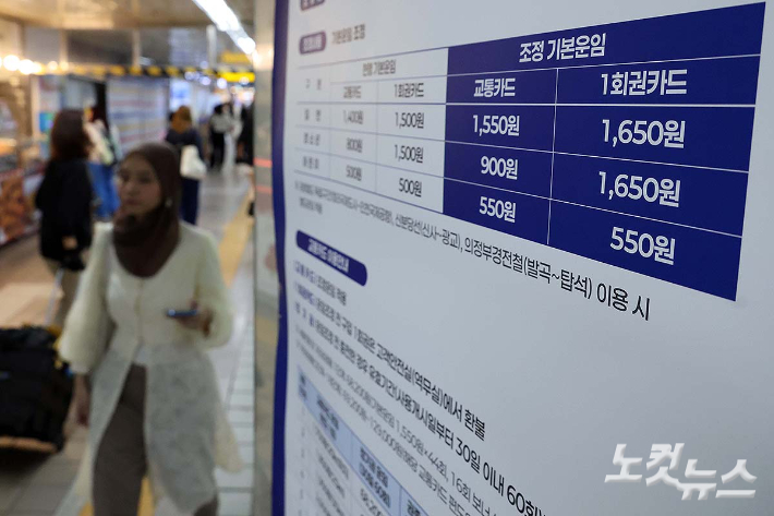지하철 기본요금 1550원 시대…언제부터?[노컷네컷]