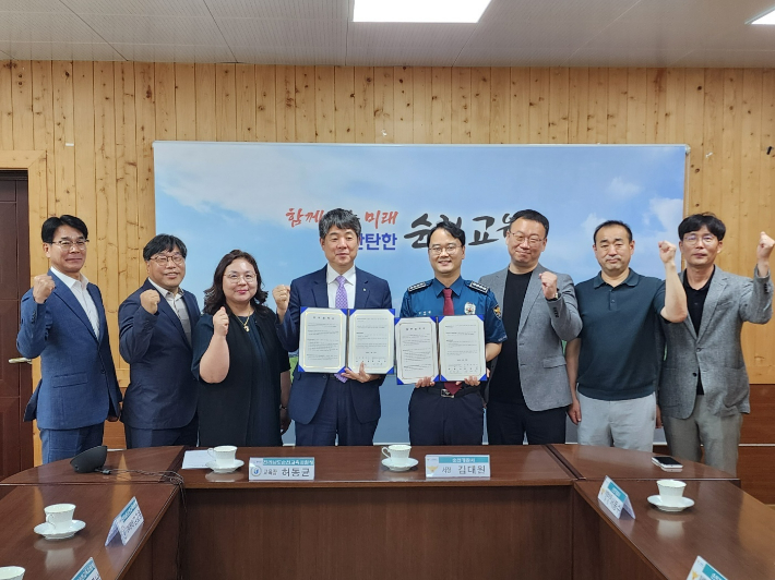 순천교육청·순천경찰서 안전한 학교문화 조성 협약. 순천경찰서 제공
