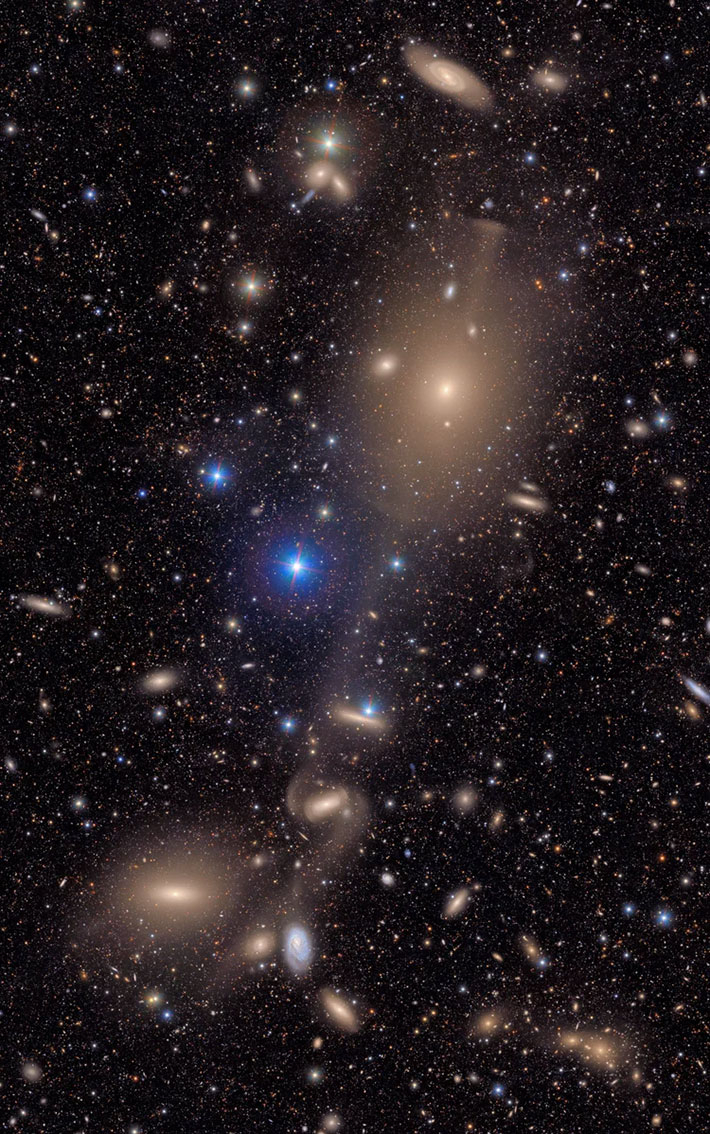 루빈 천문대의 첫 관측이미지 중 하나, 처녀자리 성단 이미지 중 일부의 모습. NSF–DOE Vera C. Rubin Observatory