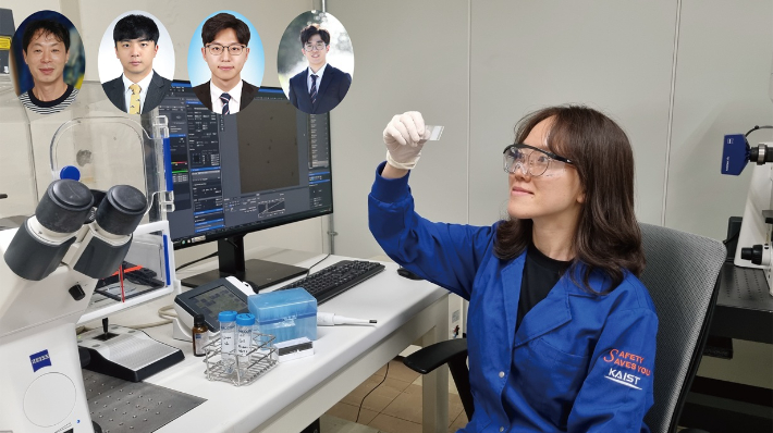 최인성 교수와 이호재 교수, 한상영 석박사통합과정, 임형빈 석박사통합과정, 김나영 석박사통합과정(왼쪽부터). KAIST 제공