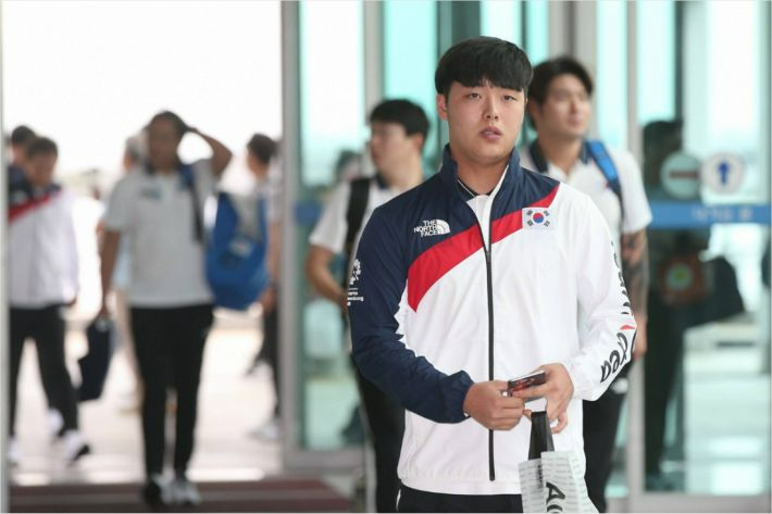 2018년 아시안게임 이후 귀국한 박치국. KBO