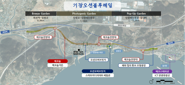 기장오션블루레일 구축사업 배치도. 부산 기장군 제공 