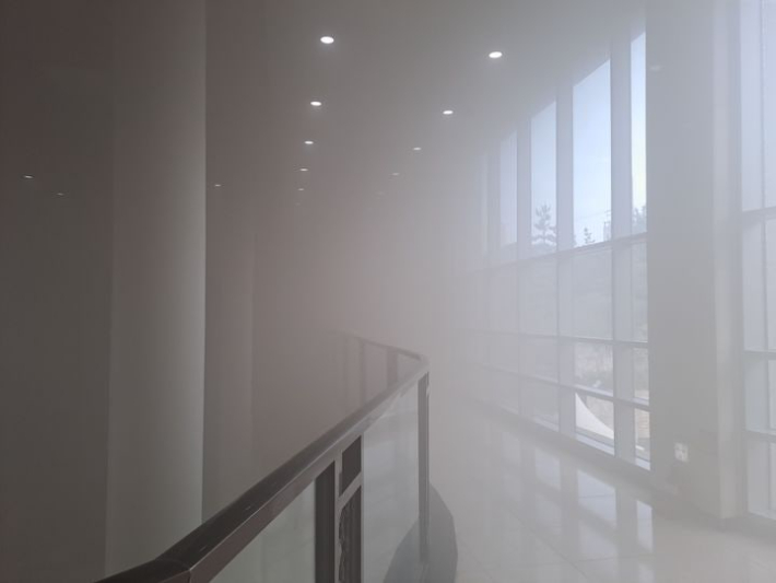 6일 오전 7시 23분쯤 전북 부안군 변산면의 한 수련원에서 불이 나 연기가 가득찼다. 전북소방본부 제공