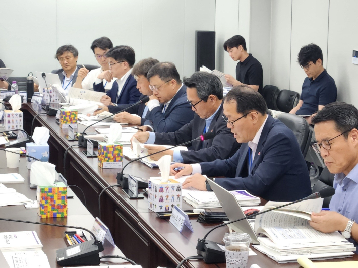 이준승 부산시 행정부시장(오른쪽 두번째)이 국정기획위원회 국가균형성장특별위원회 간담회에서 균형성장 방안을 건의하고 있다. 부산시 제공