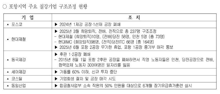 포항 철강산업 위기 극복을 위한 시민공동대책위원회 제공